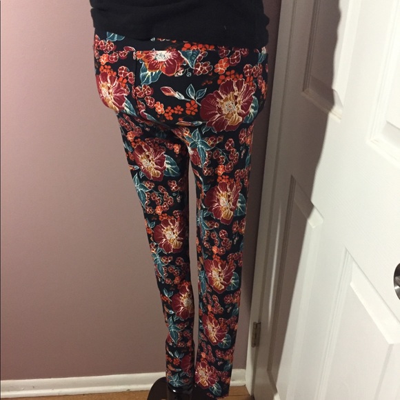 NWT LulaRoe OS Floral Print Leggings - Picture 7 of 8